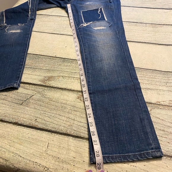 Madewell the Slim boy jean patches -Up Edition Springfield Wash distress jeans. - Picture 7 of 11